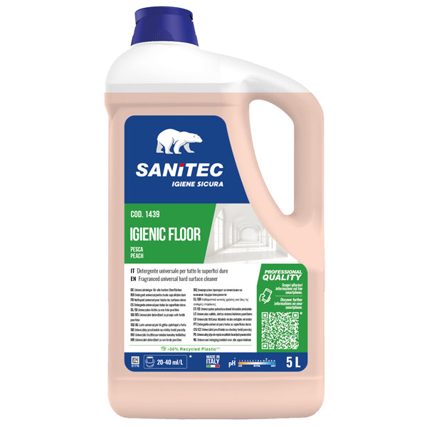Sanitec - 1439 - Detergenti per pavimenti Igienic Floor - pesca e gelsomino - 5 kg - Sanitec