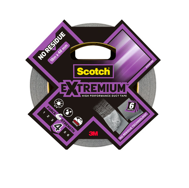 SCOTCH - 7100205697 - Nastro adesivo Extra resistente No residui - 4,8 cm x 18 m - nero - Scotch