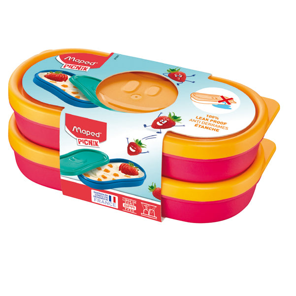 MAPED - 870901 - Snack box Picnik Concept - rosa corallo - Maped - set 2 pezzi