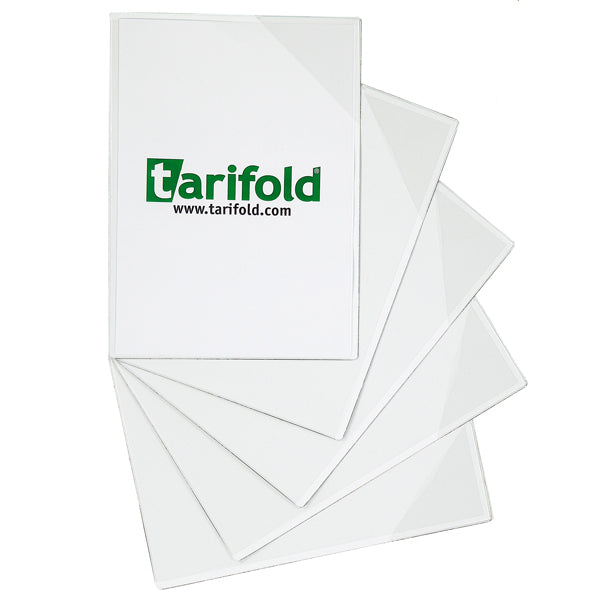 TARIFOLD - B194691 - Tasca a L - con retro magnetico - A5 - trasparente-rosso - Tarifold - conf. 5 pezzi