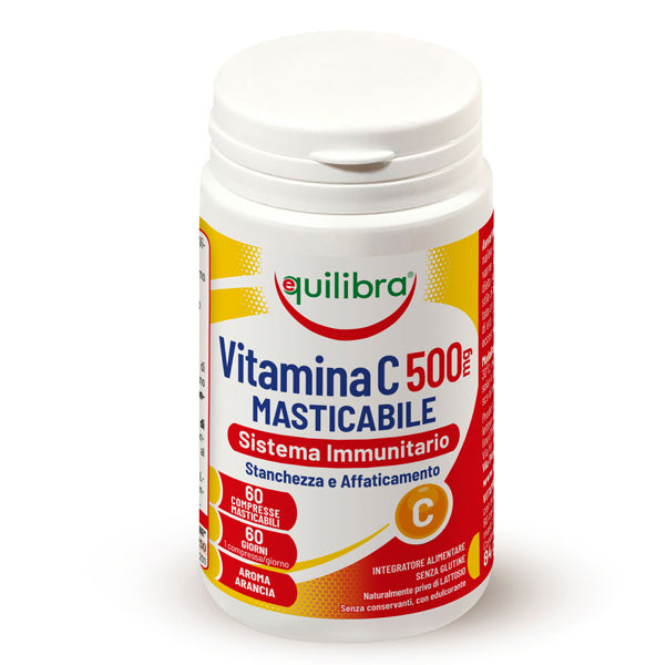 Equilibra - VIC500 - Integratore masticabile Vitamina C 500MG - sistema immunitario - 60 compresse (1,4 gr cad.) - Equilibra