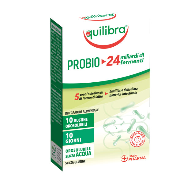 Equilibra - 24M - Integratori ProBio 24 miliardi di fermenti - 10 bustine orosolubili (25 gr cad.) - Equilibra