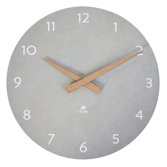 ALBA - HORMILENA G - Orologio da parete HorMilena - diametro 30 cm - grigio chiaro-legno - Alba