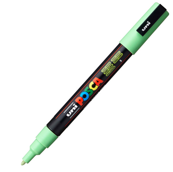 UNI MITSUBISHI - M PC3M VC - Marcatore Uni Posca PC3M - punta fine 0,9 - 1,3 mm - verde chiaro - Uni Mitsubishi