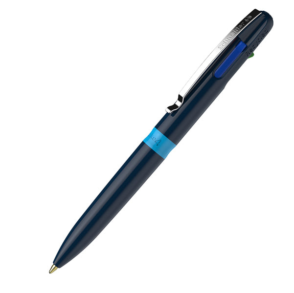 SCHNEIDER - P138003 - Penna a sfera Take 4 - punta media - 4 colori - fusto blu - Schneider