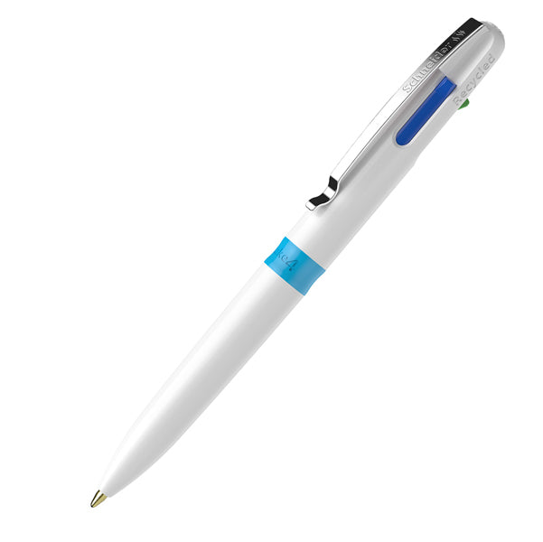 SCHNEIDER - P138049 - Penna a sfera Take 4 - punta media - 4 colori - fusto bianco - Schneider