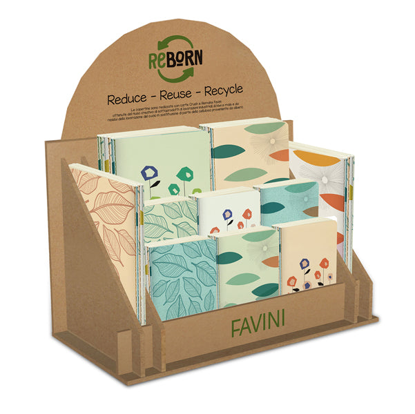 FAVINI - G99X999 - Notebook Reborn - carta riciclata - rilegati - formati assortiti - Favini - expo 50 pezzi