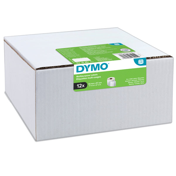 DYMO - 2093095 - Rotolo etichette multiuso - 57 x 32 mm - bianco - 1000 etichette - rotolo - Dymo - value pack 12 pezzi