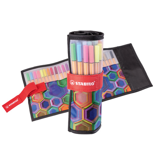 STABILO - 8825-071-20 - Pennarello Arty Line Point 88 - punta in fibra - colori assortiti - Stabilo - rollerset 25 pezzi