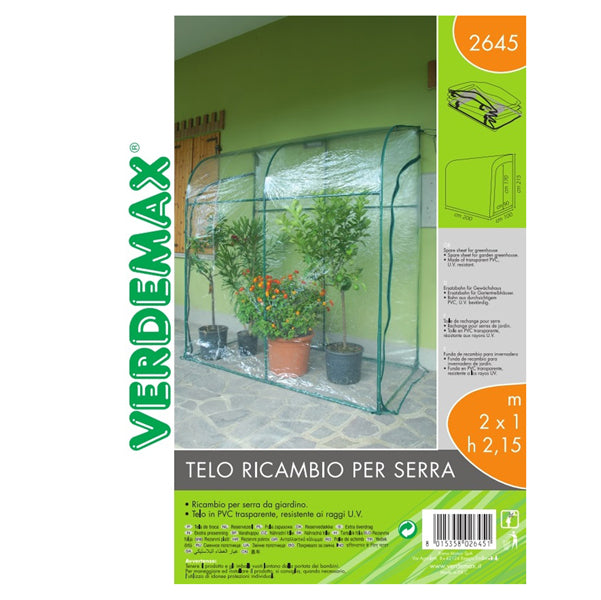 Verdemax - 2645 - Telo di ricambio - per serra a parete Oleander - trasparente - Verdemax