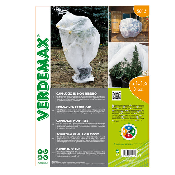 Verdemax - 5815 - Cappuccio di protezione - per piante - 1 x 1,6 m - 17 gr - TNT - bianco - Verdemax - conf.3 pezzi