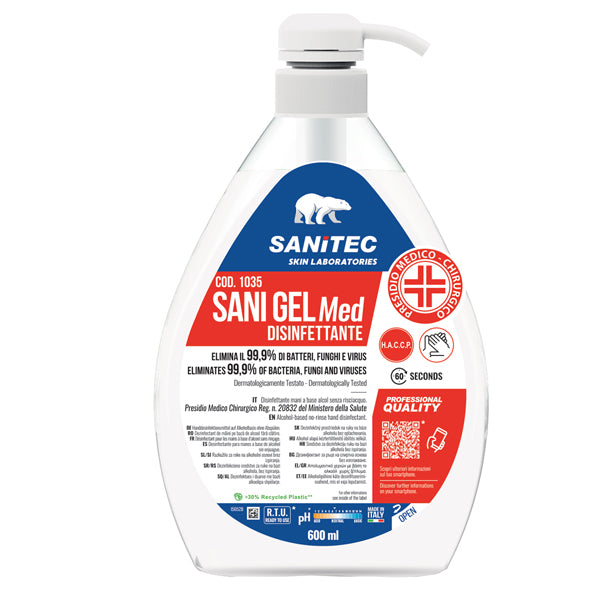 Sanitec - 1035 - Sani Gel Med igienizzante mani - 600 ml - Sanitec