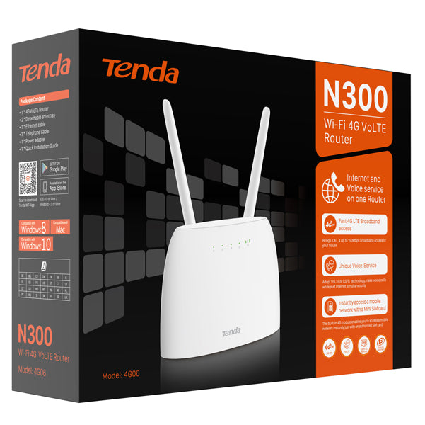 Tenda - 4G06 - Router N 300 Volte - WiFi LTE 4G - Tenda