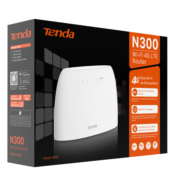 Tenda - 4G03 - Router N300 - WiFi LTE 4G - Tenda