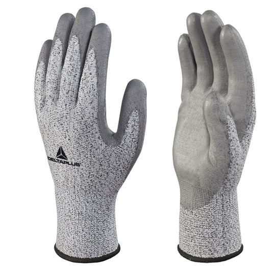 DELTAPLUS - VECUTB04GRG310 - Guanti antitaglio VenicutB04 - maglia tricot econocut - palmo in poliuretano - taglia 10 - grigio - Deltaplus - pack 3 paia