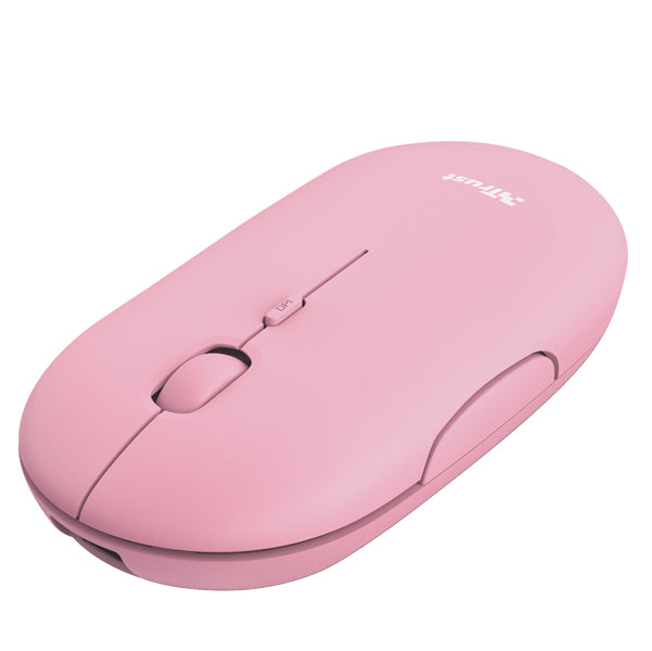 TRUST - 24125 - Mouse Puck - ultrasottile - wireless - ricaricabile - rosa - Trust