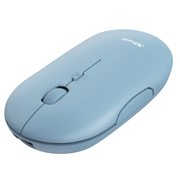 TRUST - 24126 - Mouse Puck - ultrasottile - wireless - ricaricabile - azzurro - Trust
