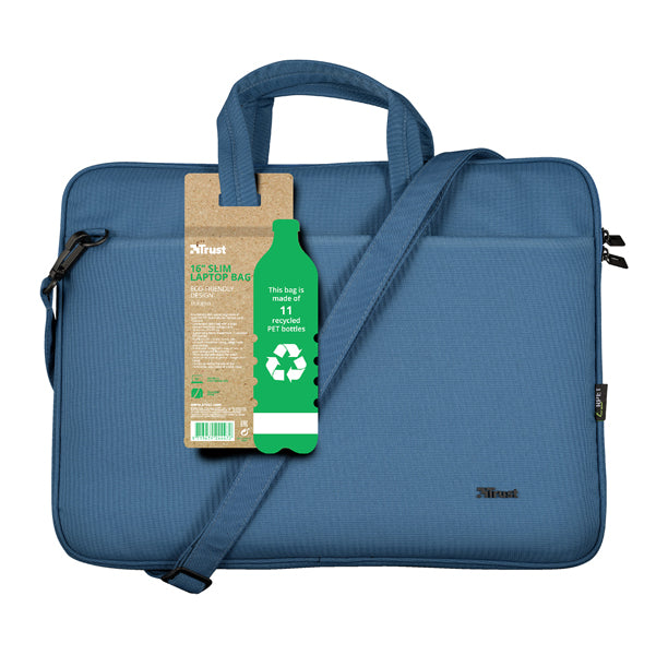 TRUST - 24448 - Borsa per notebook Bologna - ecocompatibile - da 16'' - blu - Trust