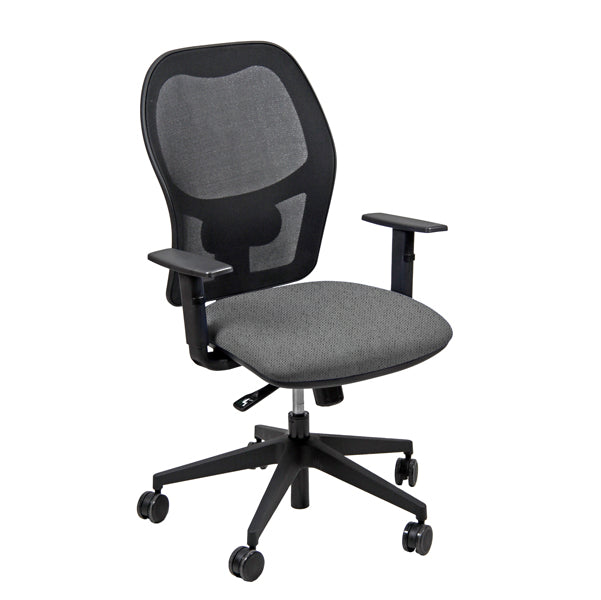 Unisit - HUHU-BR-HI - Seduta operativa Hubble HUHU - 4 blocchi - con braccioli regolabili - grigio - Unisit