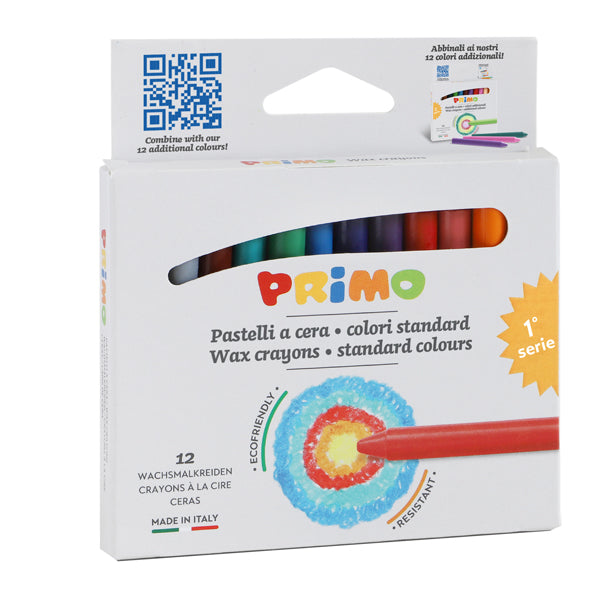 PRIMO - MOROCOLOR - 0501PC12E - Pastelli a cera - D 9 mm x 85 mm - Primo - conf. 12 pezzi