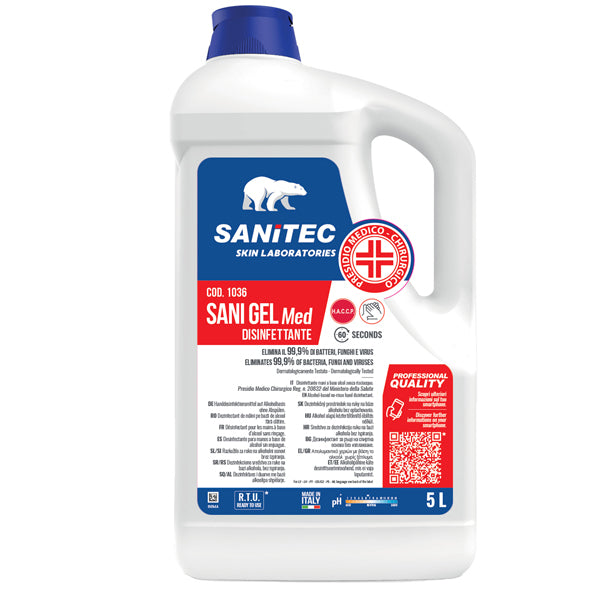 Sanitec - 1036 - Sani gel med - igienizzante mani - 5 lt - Sanitec