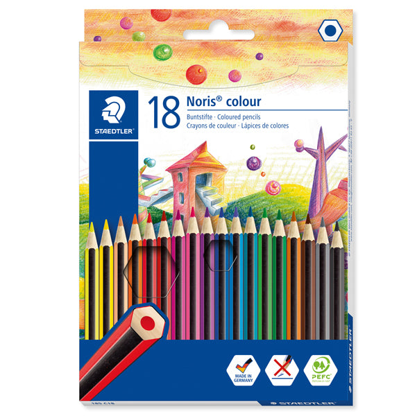 STAEDTLER - 185 C18 - Matite colorateNoris Colour - in wopex - colori assortiti - Staedtler - astuccio 18 pezzi