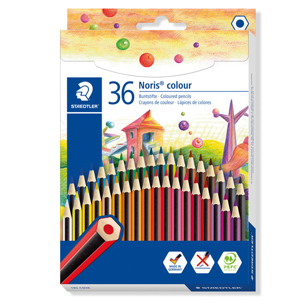 STAEDTLER - 185 CD36 - Matite colorate Noris Colour - in Wopex - colori assortiti - Staedtler - astuccio 36 pezzi