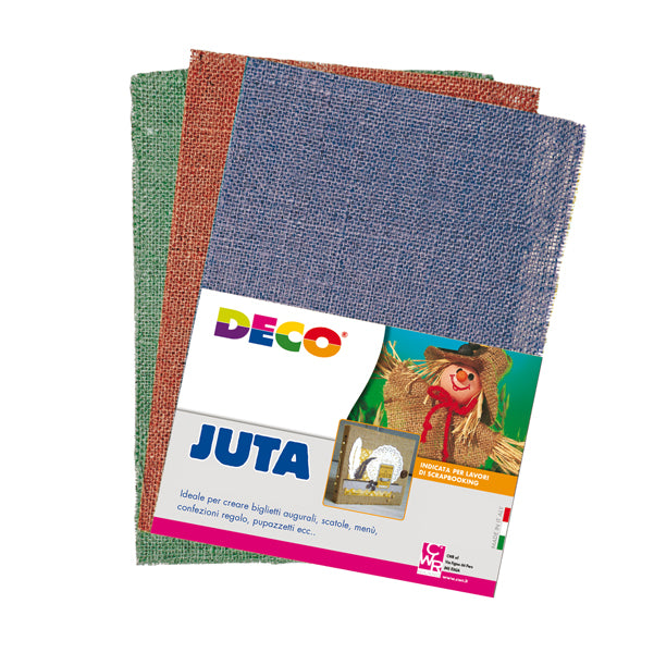 DECO - 05541 - Juta naturale - 20 x 30 cm - colori assortiti - Deco - conf.10 pezzi