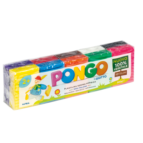 GIOTTO - F605000 - Pasta Pongo - panetto 50 gr - colori assortiti - Giotto - conf.10 pezzi