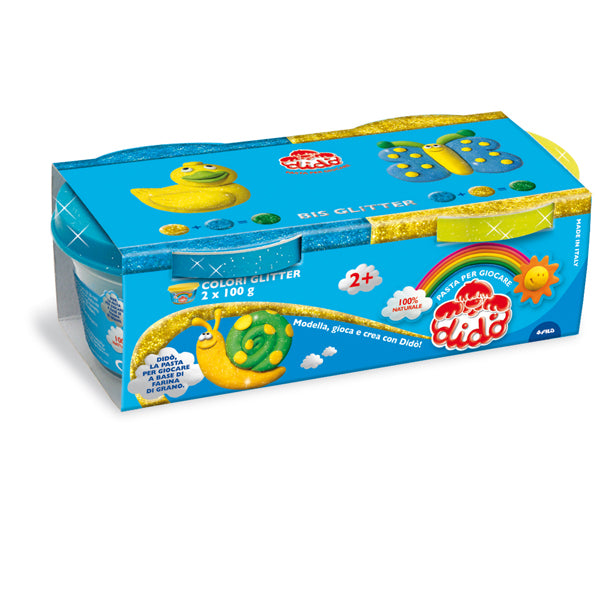 DIDO - 396701 - Pasta Glitter - 100gr - giallo-azzurro - conf. 2 pezzi - DidO'