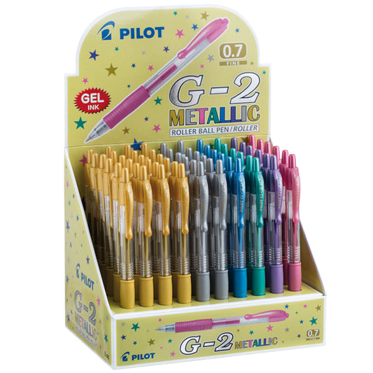 PILOT - Z99736 - Roller gel scatto G-2 - 0,7 mm - colori assortiti metallic - Pilot - Display 60 pezzi