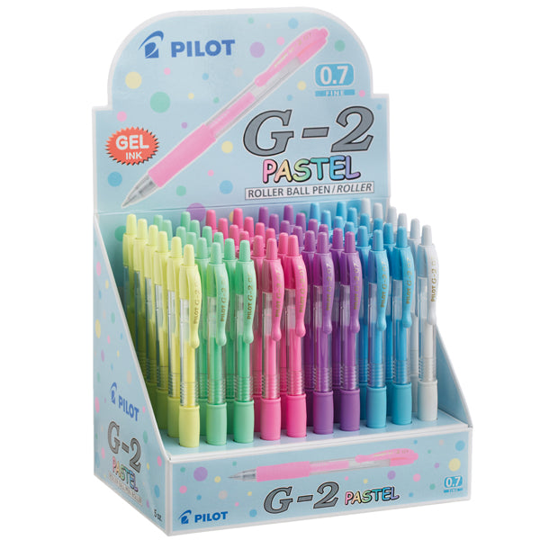 PILOT - Z99735 - Roller gel scatto G-2 - 0,7 mm - colori assortiti pastel - Pilot - Display 60 pezzi