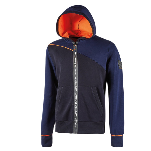 U-Power - EY212DB-XL - Felpa Jupiter - con cappuccio - taglia XL - blu-arancione - U-Power