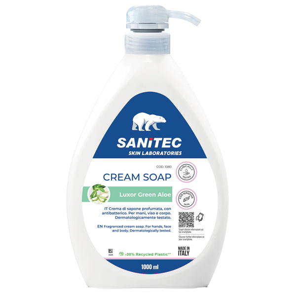 Sanitec - 1080 - Crema di sapone Luxor Green Aloe - 1 lt - Sanitec