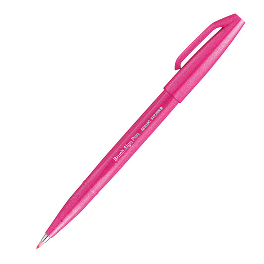 PENTEL - SES15C-P - Pennarello Brush Sign Pen - rosa - Pentel