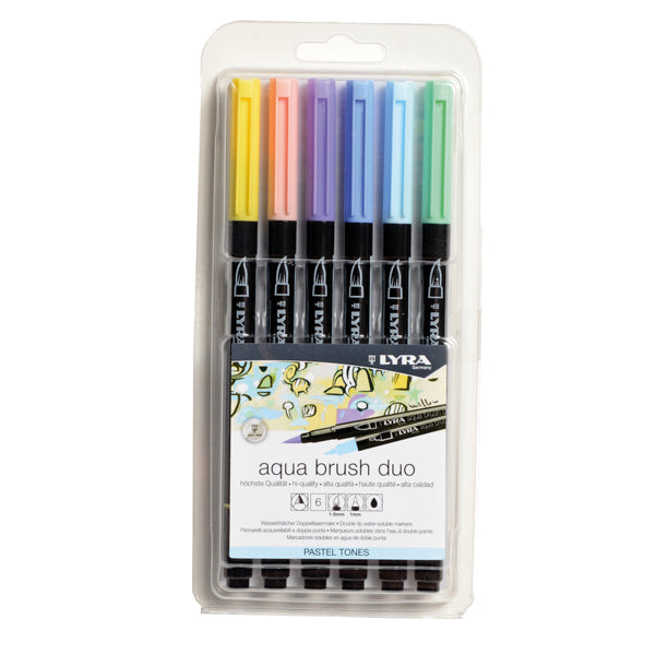 LYRA - L6521061 - Pennarello Aqua Brush Duo - colori pastel - Lyra - conf. 6 pezzi