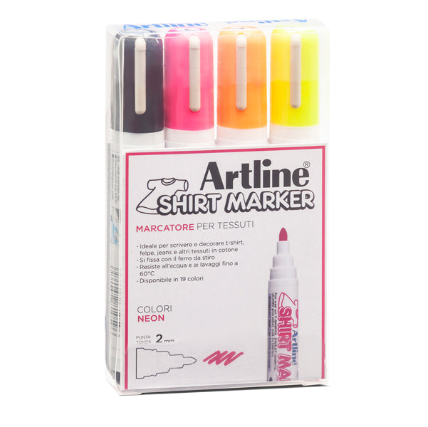 ARTLINE - A EKT2-4W1 - Marcatore per tessuto - punta tonda 2.0 mm - colori assortiti - Artline - conf. 4 pezzi