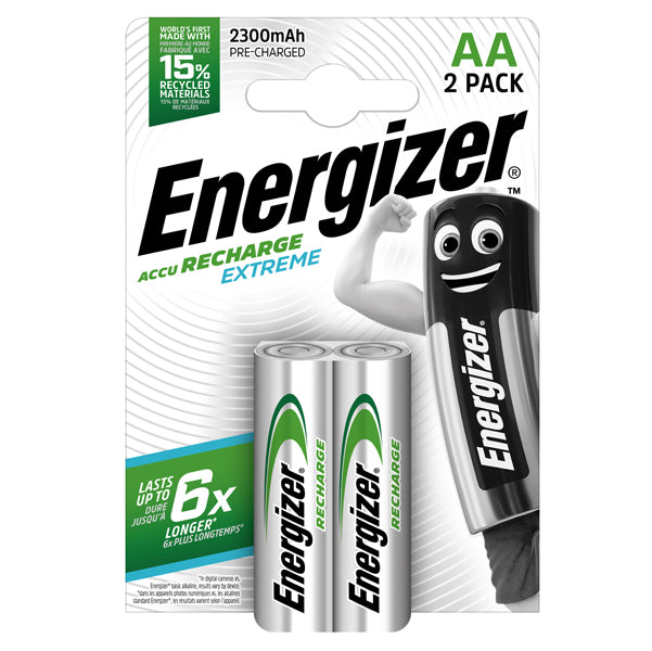 Energizer - E300849500 - Pile AA Extreme - ricaricabili - Energizer - blister 2 pezzi