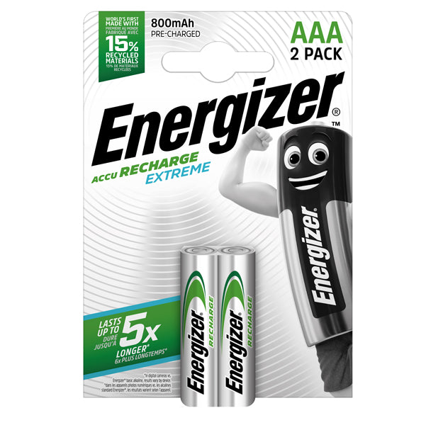 Energizer - E300849300 - Pile AAA Extreme - ricaricabili - Energizer - blister 2 pezzi