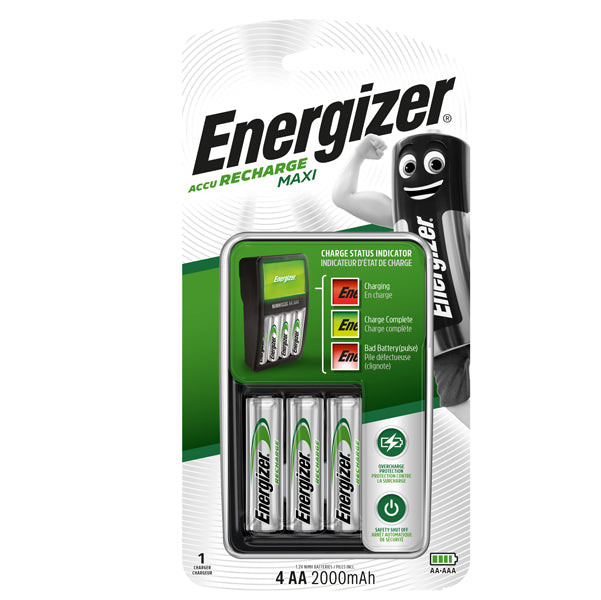 Energizer - E300809600 - Caricabatteria Power Plus Maxi 4AA - Energizer