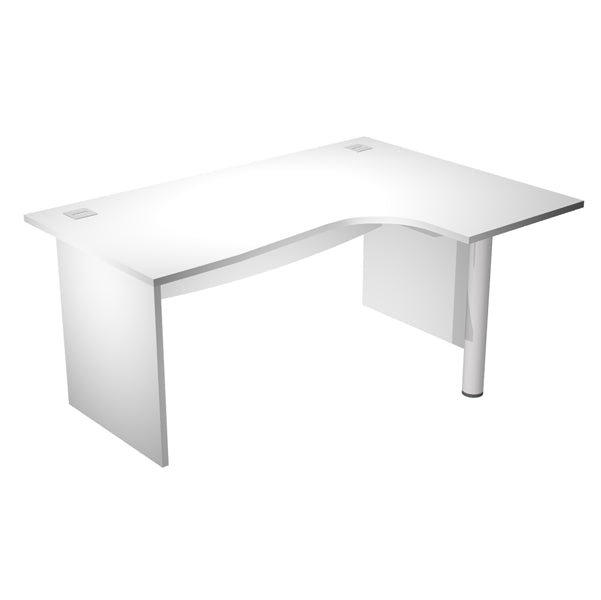 ARTEXPORT - JPB-CP18DX-3 - Scrivania compact AgorA' - fianco dx melaminico - L180 x P120-80-60 x H73 cm - con supporto metallico - bianco - Artexport