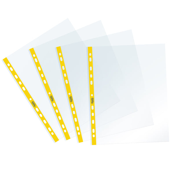 FAVORIT - 400159687 - Buste forate Sprint - c- banda - liscia - 22 x 30 cm - giallo - Favorit - conf. 25 pezzi