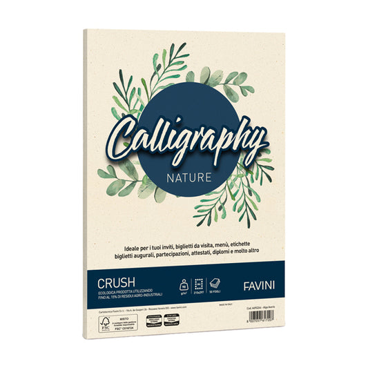 FAVINI - A69Q244 - Carta Calligraphy Nature Crush - A4 - 90 gr - alga - Favini - conf. 50 fogli