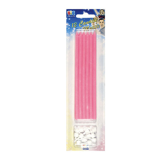 BIG PARTY - 71001 - Candeline matite - 15 cm - rosa - Big Party - conf.12 pezzi