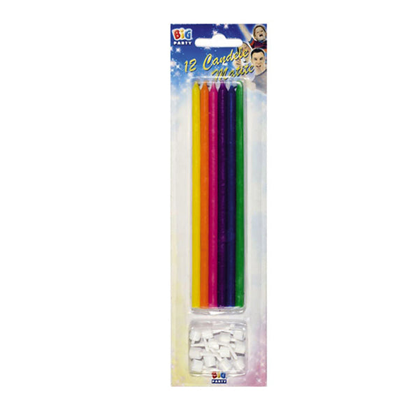 BIG PARTY - 71000 - Candeline matite - 15 cm - colori assortiti - Big Party - conf.12 pezzi