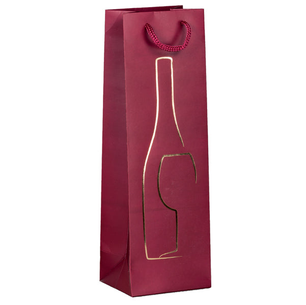 REX SADOCH - SDN12rosso - Shopper portabottiglie - con manici in corda - 12 x 37 x 9 cm - rosso - Rex Sadoch
