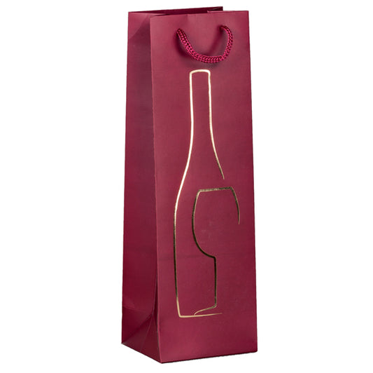 REX SADOCH - SDN12rosso - Shopper portabottiglie - con manici in corda - 12 x 37 x 9 cm - rosso - Rex Sadoch