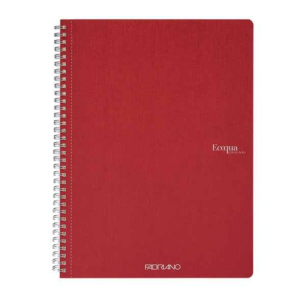 FABRIANO - 19290103 - Maxiquaderno EcoQua original - spiralato - A4 - 90gr - 5mm - 70 fogli - rosso scuro - Fabriano