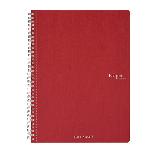 FABRIANO - 19290103 - Maxiquaderno EcoQua original - spiralato - A4 - 90gr - 5mm - 70 fogli - rosso scuro - Fabriano