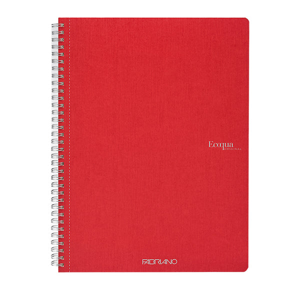 FABRIANO - 19290206 - Maxiquaderno EcoQua original - spiralato - A4 - 90gr - 1 rigo - 70 fogli - lampone - Fabriano